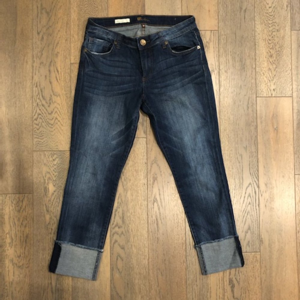 KUT from the Kloth Straight Leg, Roll-Up Jeans